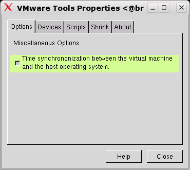 vmx tools synctime
